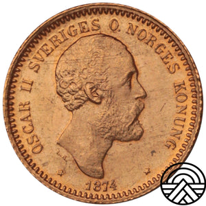 Szwecja, Oskar II, 10 Koron, 1874 r.