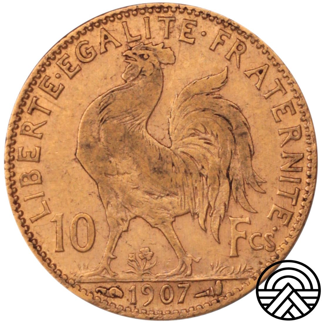 Francja, 10 Franków, 1907 r. Kogut
