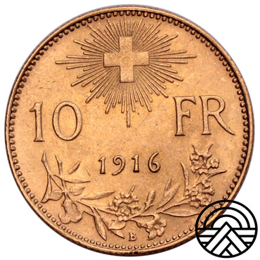 Szwajcaria, 10 Franków, 1916 r. Rzadki rocznik!