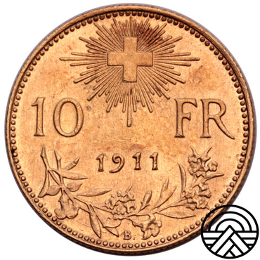 Szwajcaria, 10 Franków, 1911 r. Najrzadszy rocznik!