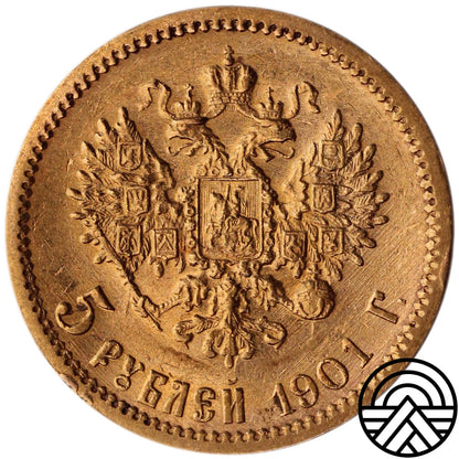 Rosja, Mikołaj II, 5 Rubli 1901 r. (AP)