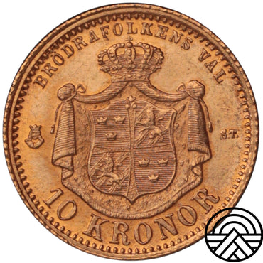 Szwecja, Oskar II, 10 Koron, 1874 r.