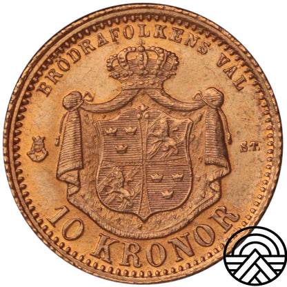 Szwecja, Oskar II, 10 Koron, 1874 r.