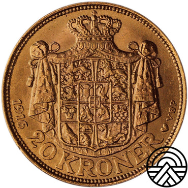 Dania, Christian X, 20 Koron 1916 r. Super!