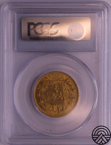 Francja, Louis XVIII, 40 Franków 1818 r. PCGS AU 58