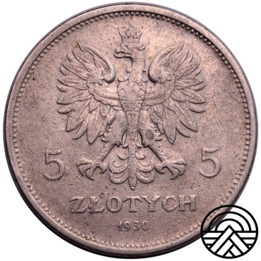 Polska, 5 Złotych, 1930 r. Nike Rzadka!