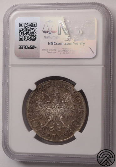 Polska, 10 Złotych, 1933 r. Jan Sobieski NGC MS 64