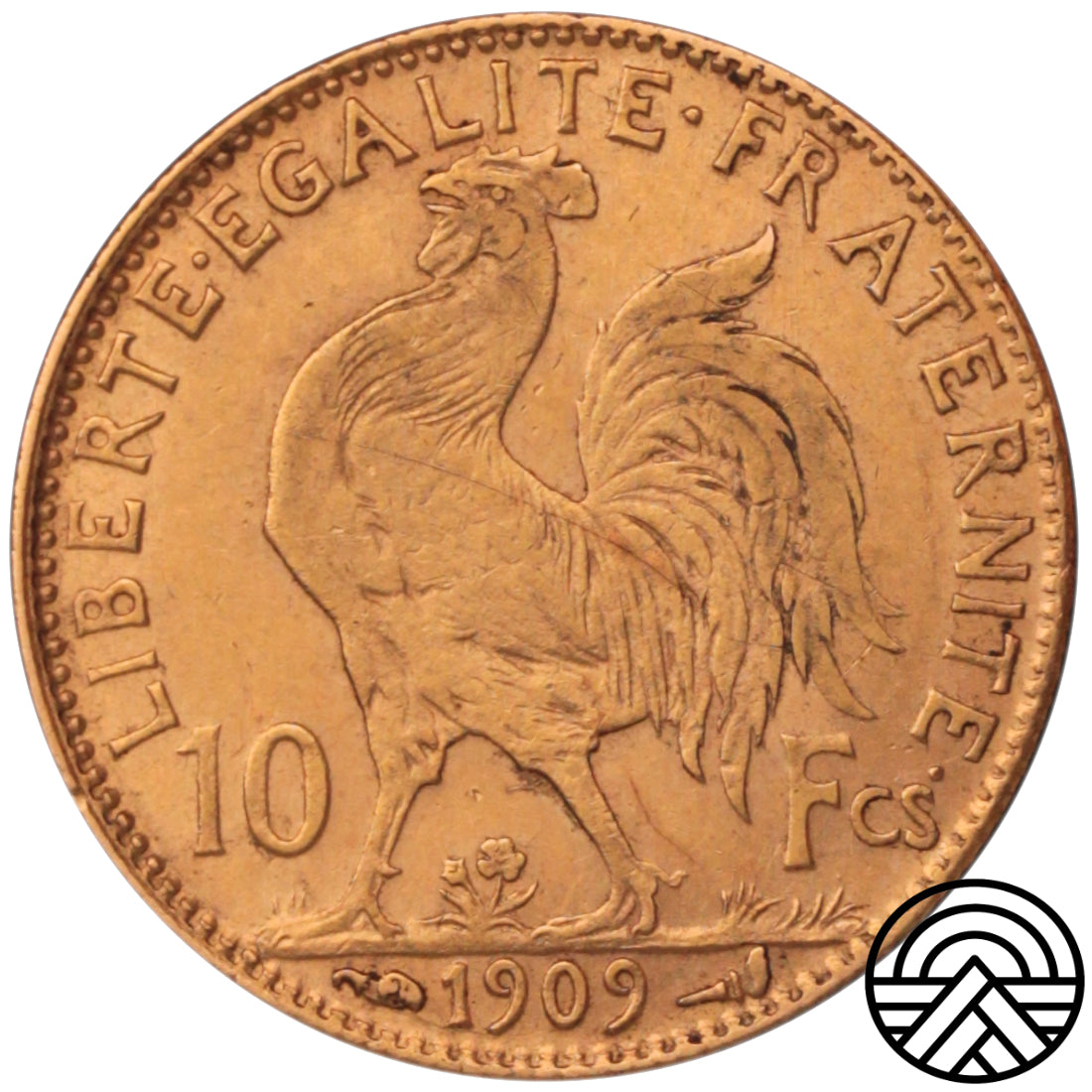 Francja, 10 Franków, 1909 r. Kogut Najrzadszy rocznik!