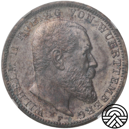 Niemcy, Wirtembergia, 3 Marki, 1912 r. NGC-PF 62
