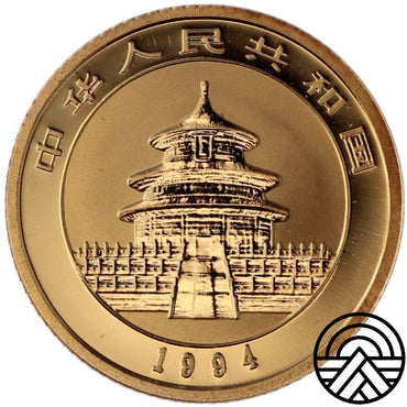 Chiny, 5 Yuani 1994 r. "Panda" 1/20 Oz. Au 999