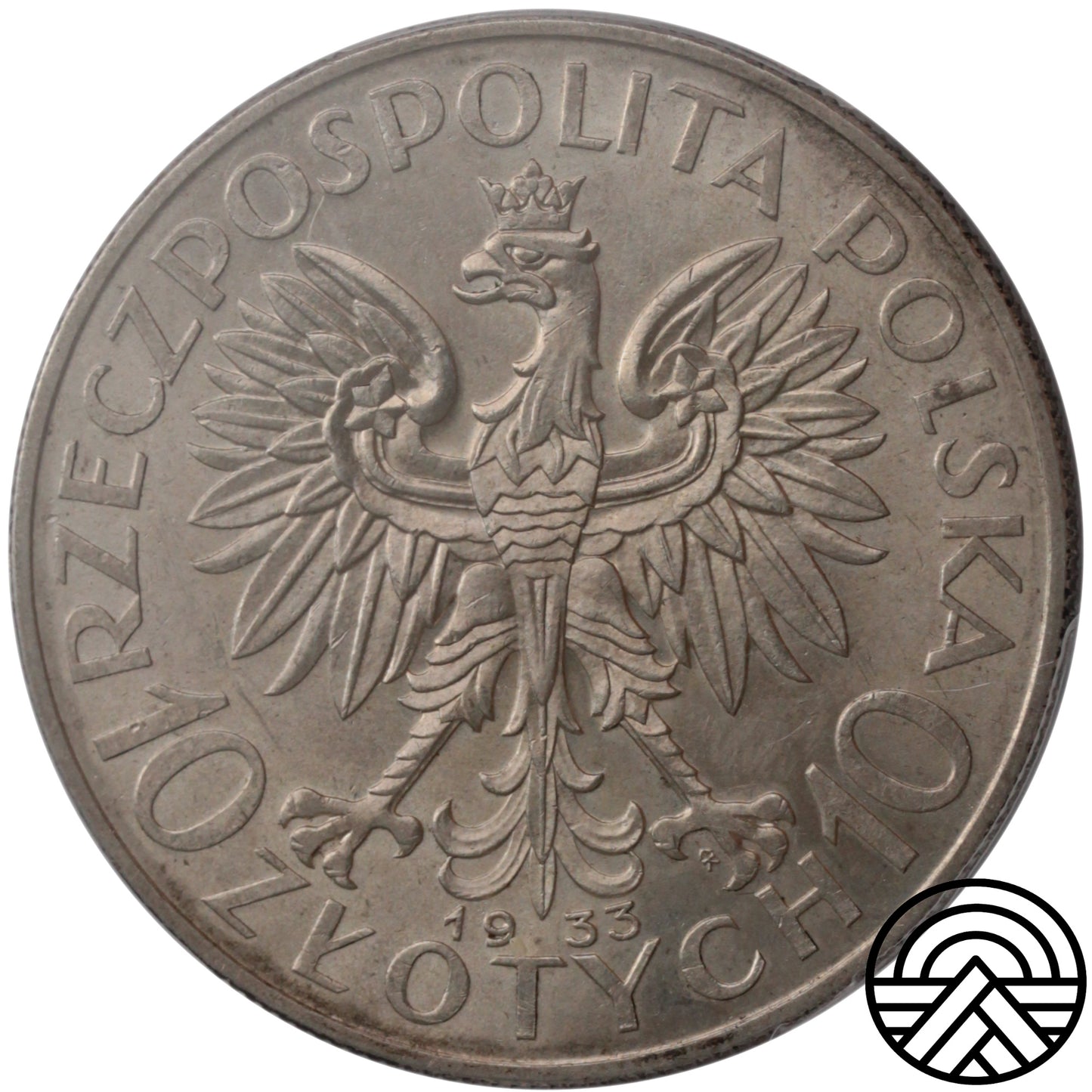 Polska, 10 Złotych, 1933 r. Polonia PCGS MS 62