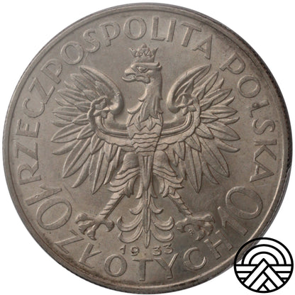Polska, 10 Złotych, 1933 r. Polonia PCGS MS 62
