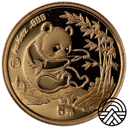 Chiny, 5 Yuani 1994 r. "Panda" 1/20 Oz. Au 999