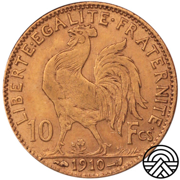 Francja, 10 Franków, 1910 r. Kogut