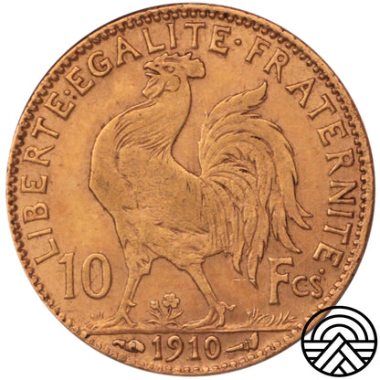 Francja, 10 Franków, 1910 r. Kogut