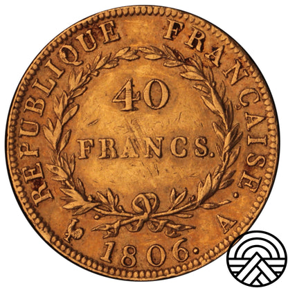 Francja, Napoleon I, 40 Franków 1806 r. Paryż