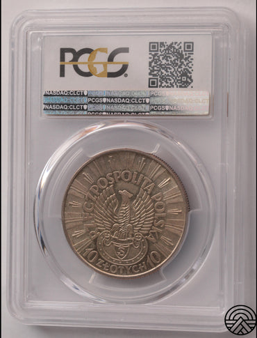 Polska, 10 Złotych, 1934 r. Orzeł Strzelecki PCGS MS 62