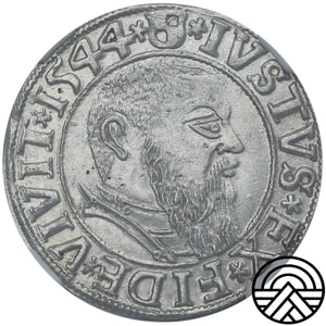 Niemcy, Prusy, Albert Hohenzollern, Grosz, 1544 r. NGC MS63 TOP POP!