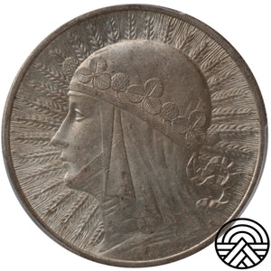Polska, 10 Złotych, 1932 r. Polonia, Londyn PCGS MS 62