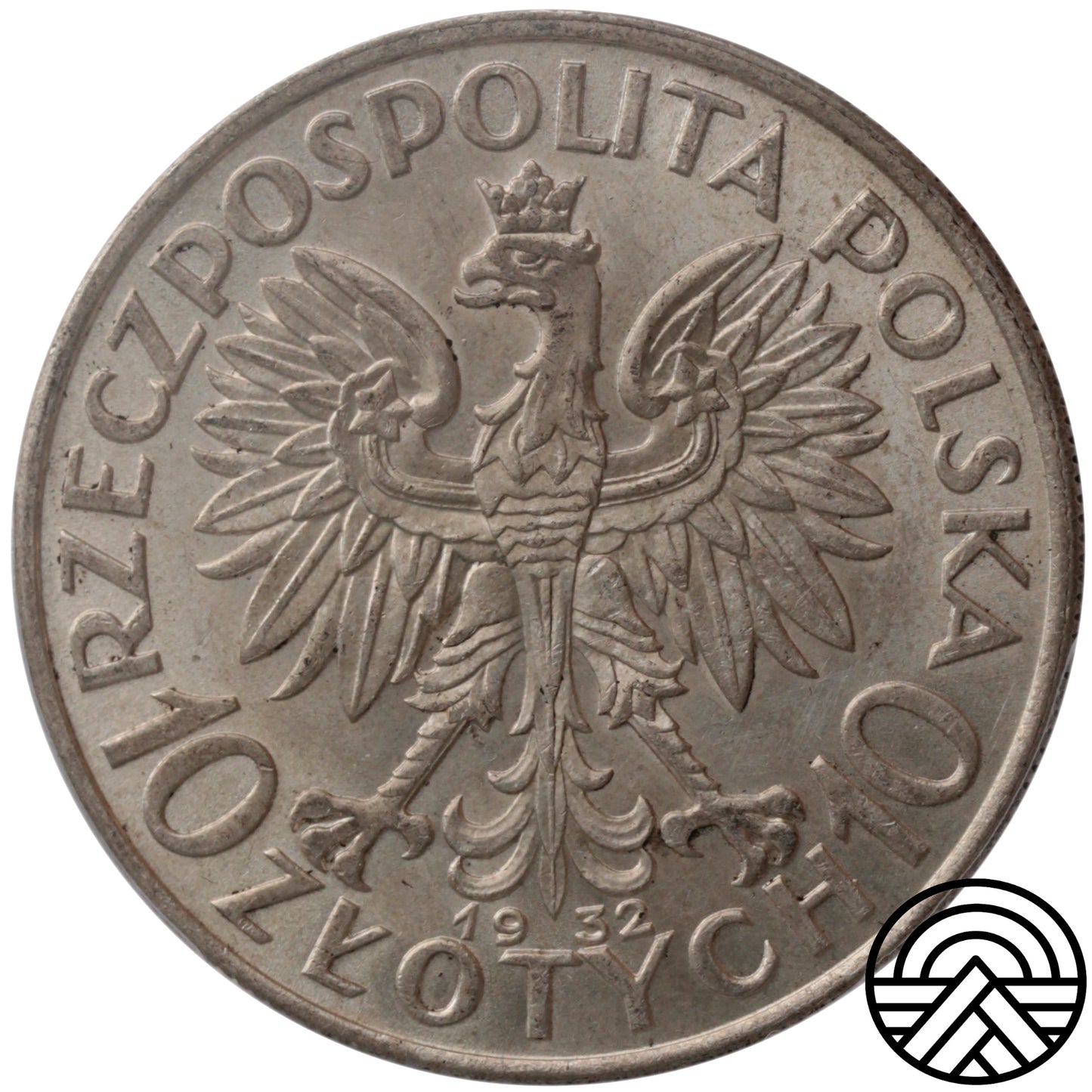 Polska, 10 Złotych, 1932 r. Polonia, Londyn PCGS MS 62