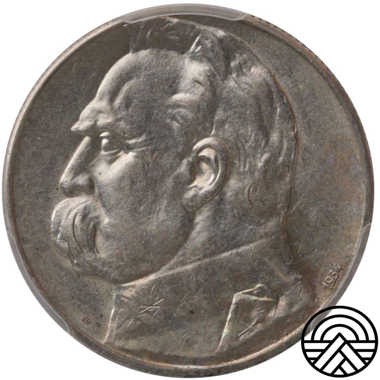 Polska, 5 Złotych, 1934 r. Orzeł Strzelecki PCGS AU 55