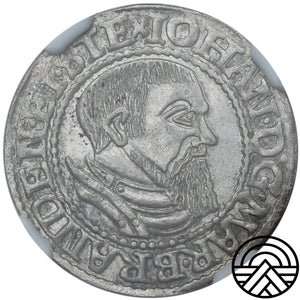 Niemcy, Śląsk, Jan I Kostrzyński, Grosz, 1545 r. NGC AU58 TOP POP!