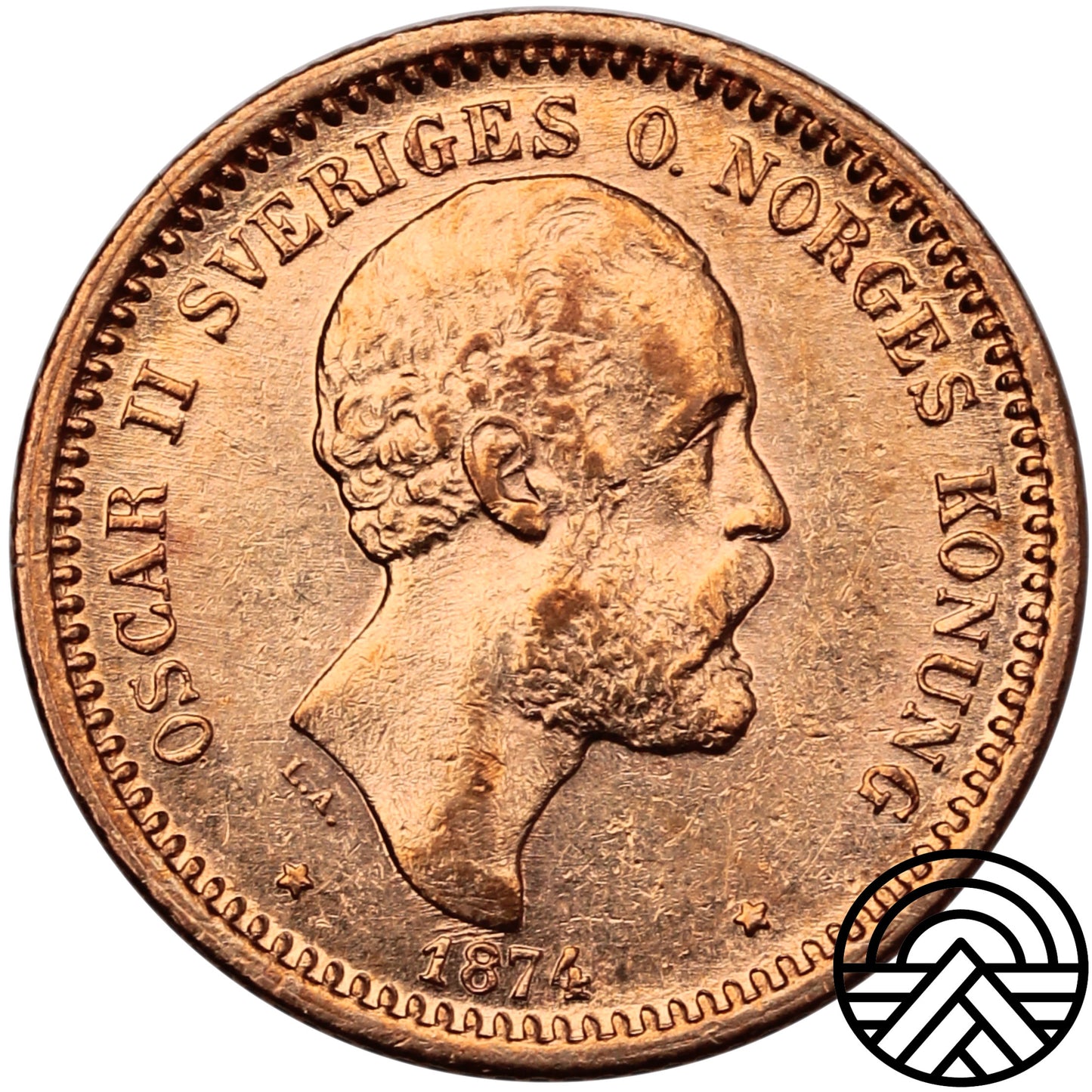 Szwecja, Oskar II, 10 Koron, 1874 r.