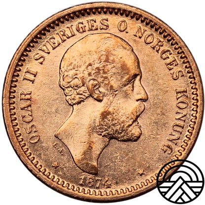 Szwecja, Oskar II, 10 Koron, 1874 r.