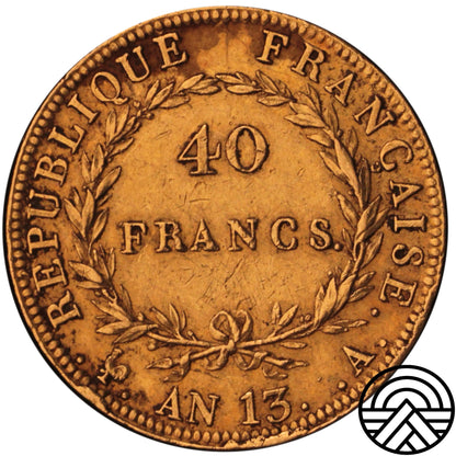 Francja, Napoleon I, 40 Franków AN 13 Paryż