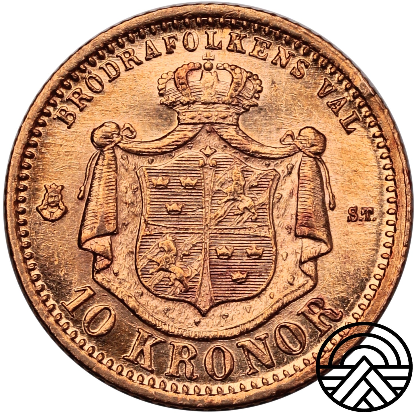 Szwecja, Oskar II, 10 Koron, 1874 r.
