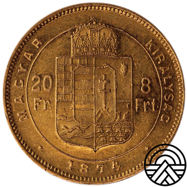 Węgry, 20 Franków - 8 Forintów 1874 r.