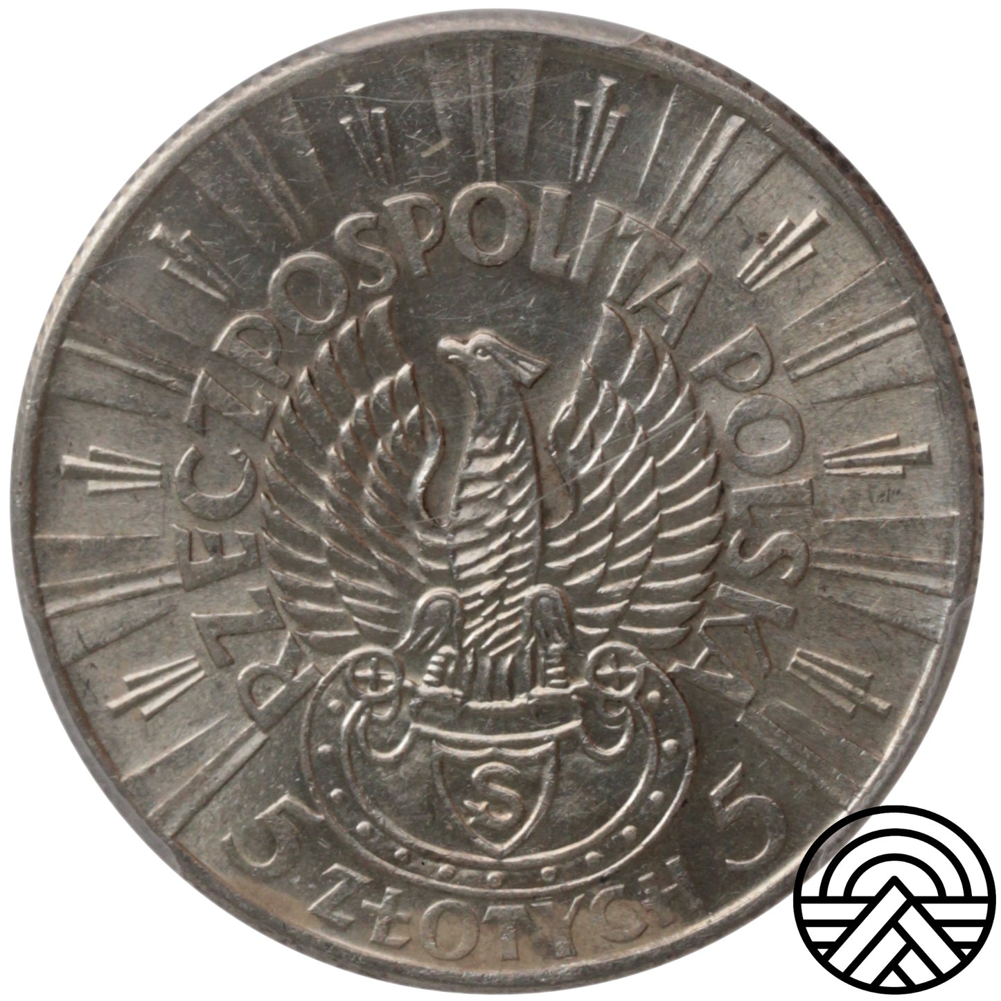 Polska, 5 Złotych, 1934 r. Orzeł Strzelecki PCGS AU 55