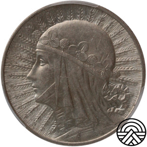 Polska, 5 Złotych, 1934 r. Polonia PCGS AU 58