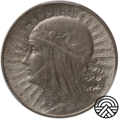Polska, 5 Złotych, 1934 r. Polonia PCGS AU 58