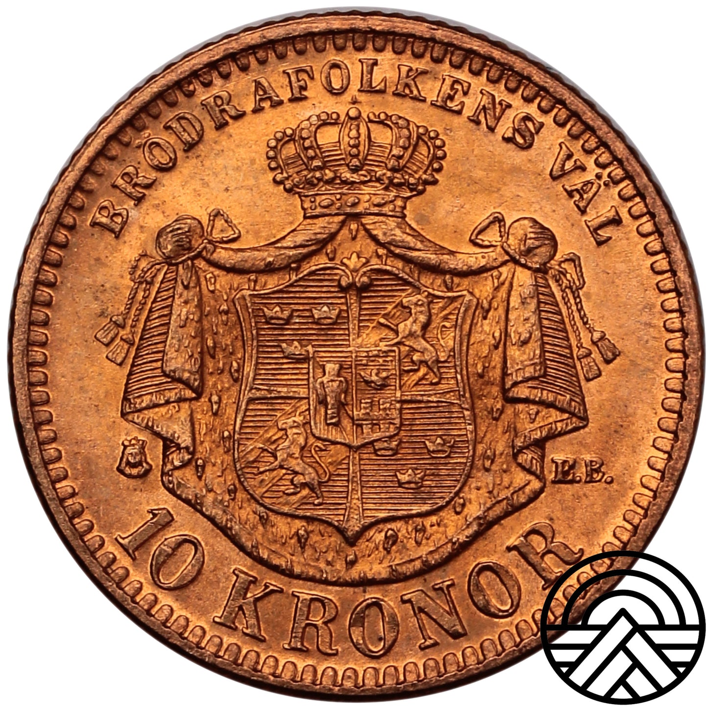 Szwecja, Oskar II, 10 Koron, 1883 r.