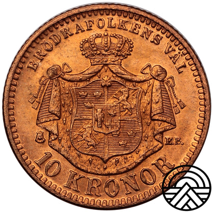 Szwecja, Oskar II, 10 Koron, 1883 r.