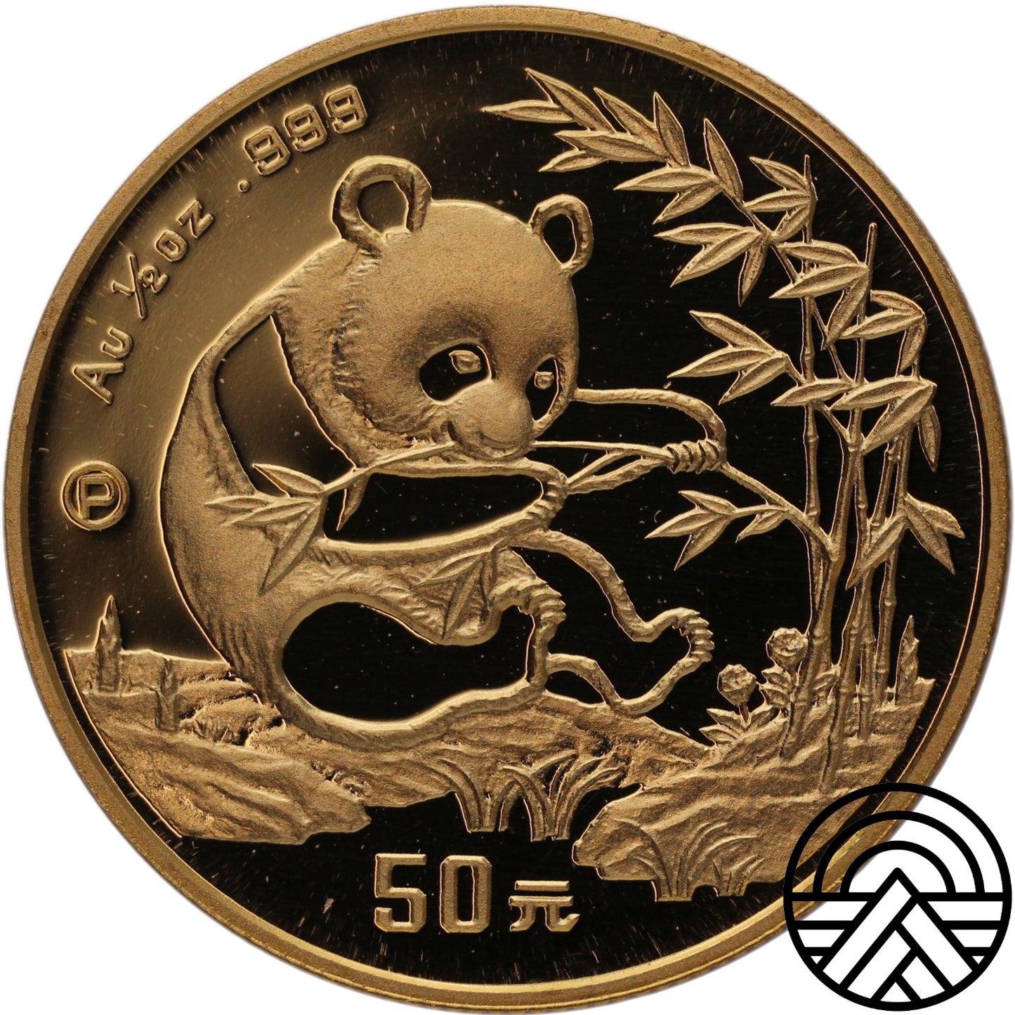 Chiny, 50 Yuani 1994 r. "Panda" 1/2 Oz. Au 999