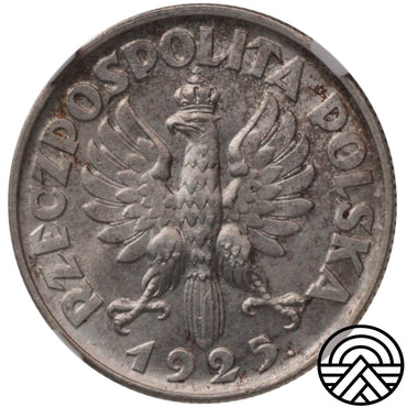 Polska, 2 Złote, 1925 r. Kłosy - Londyn, NGC MS 63