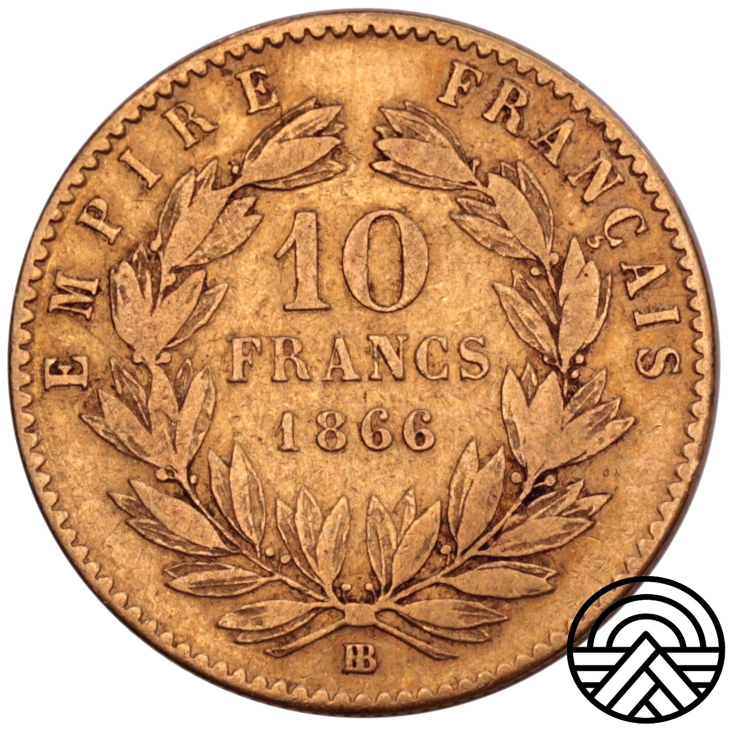 Francja, Napoleon III, 10 Franków 1866 r. Strasburg
