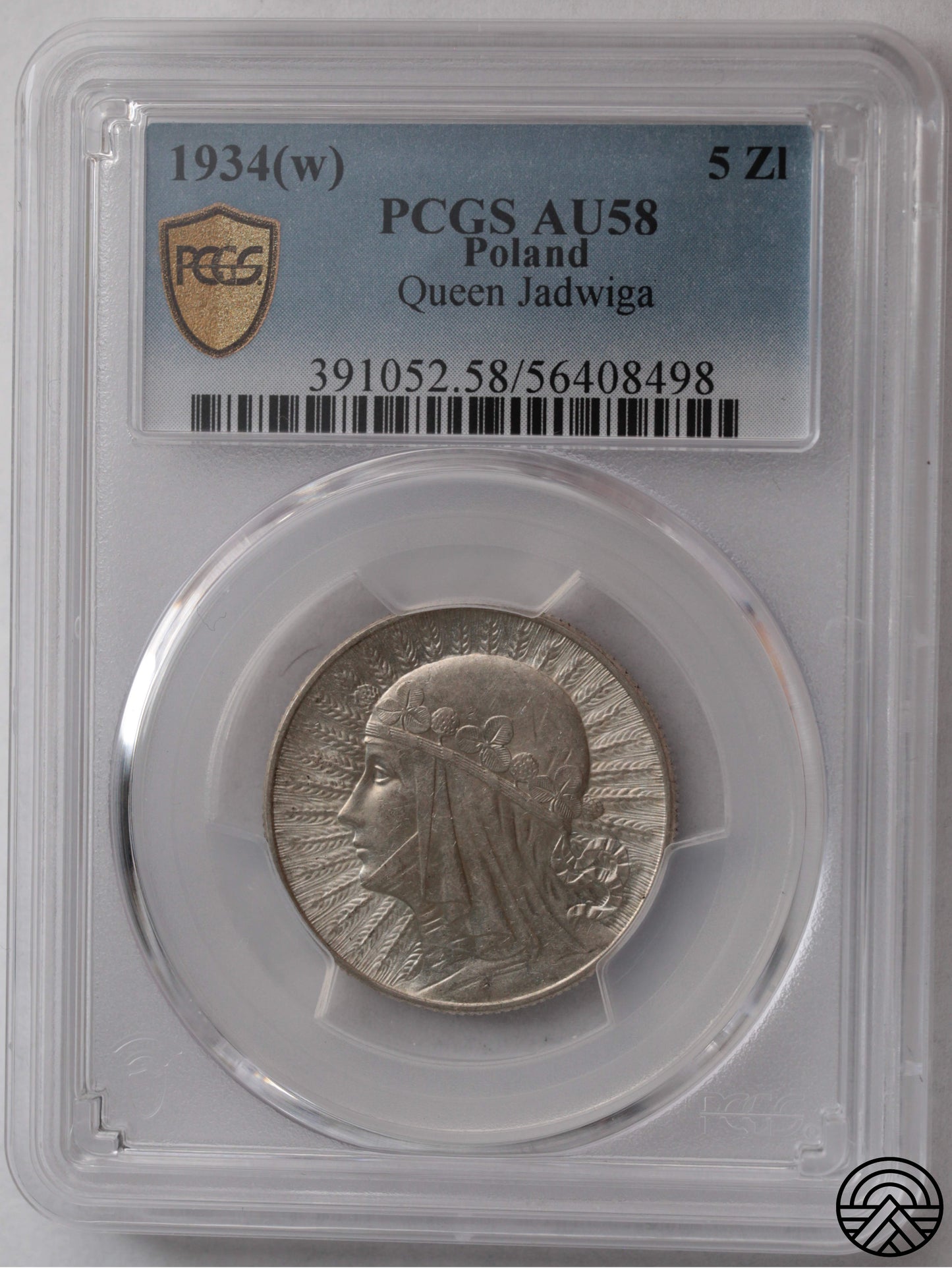 Polska, 5 Złotych, 1934 r. Polonia PCGS AU 58