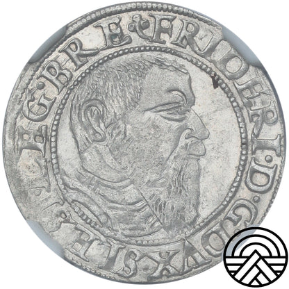 Niemcy, Śląsk, Fryderyk II, Grosz, 1545 r. NGC MS62 TOP POP!