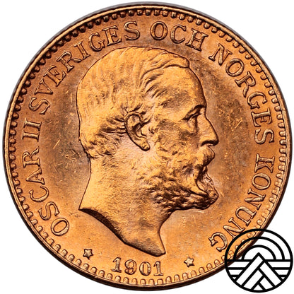 Szwecja, Oskar II, 10 Koron, 1901 r.