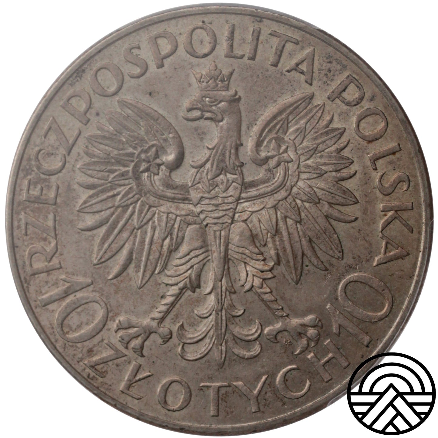 Polska, 10 Złotych, 1933 r. Romuald Traugutt PCGS AU 58