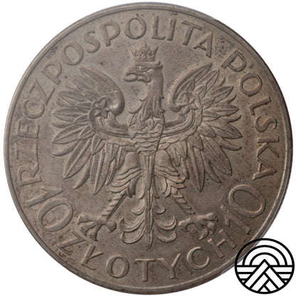 Polska, 10 Złotych, 1933 r. Romuald Traugutt PCGS AU 58