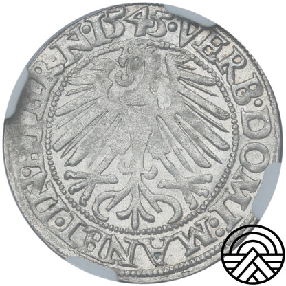 Niemcy, Śląsk, Fryderyk II, Grosz, 1545 r. NGC MS62 TOP POP!