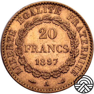 Francja, 20 Franków 1897 r. "Anioł"