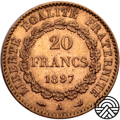 Francja, 20 Franków 1897 r. "Anioł"