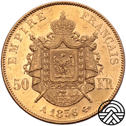 Francja, Napoleon III, 50 Franków 1856 r. Paryż