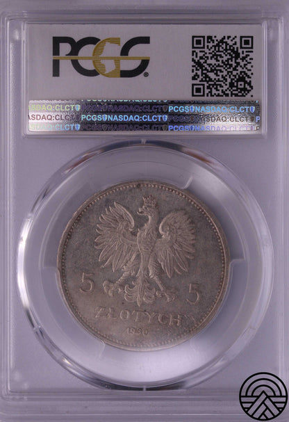Polska, 5 Zł 1930 r. "Sztandar" PCGS MS 63