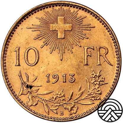 Szwajcaria, 10 Franków, 1913 r.